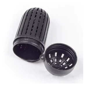 Chi tiết cấu tạo của giỏ đựng mồi câu cá với phần thân và nắp có thể tháo rời hoàn toàn.