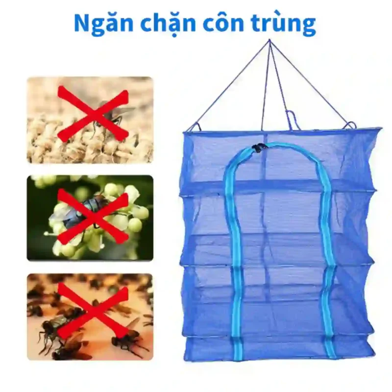 Tính năng ngăn chặn côn trùng của lồng lưới phơi đồ, bảo vệ thực phẩm khỏi ruồi, nhặng.
