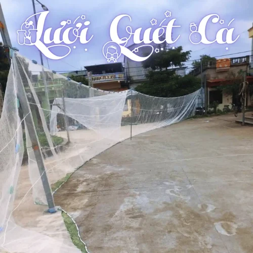 Cận cảnh lưới vét cá siêu bền làm từ sợi dù Thái và chì đúc nguyên khối, đảm bảo chất lượng vượt trội
