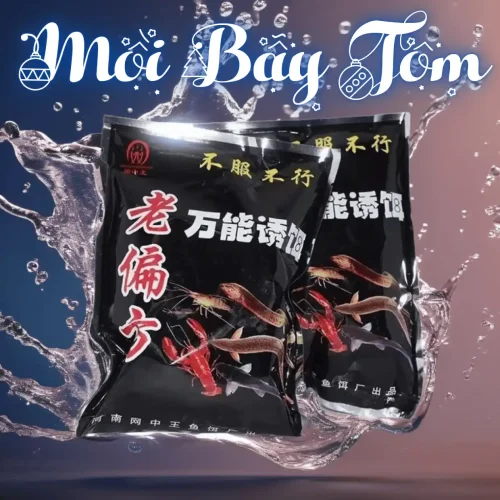 Hai gói mồi dụ viên nén bẫy tôm cua cá đa năng màu đen, dạng viên nén, chuyên dùng cho bẫy lồng, lờ, lợp.