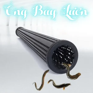 Ống trúm bẫy lươn, chạch màu đen bằng nhựa cao cấp, thiết kế một chiều chống thoát, có hình lươn, chạch ở miệng ống.