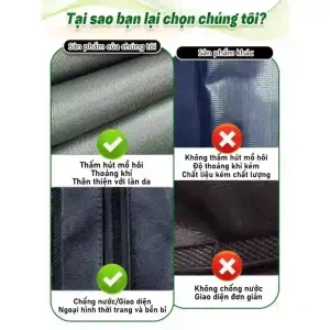 So sánh chất liệu quần yếm lội nước, cho thấy sản phẩm có khả năng thấm hút mồ hôi, thoáng khí và chống nước.