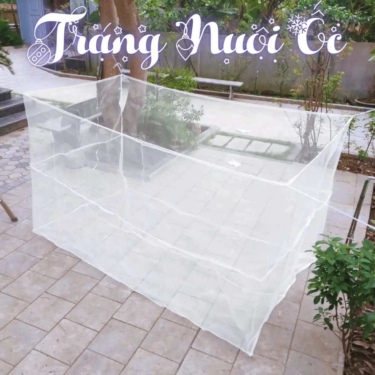 Tráng nuôi ốc chuyên dụng làm từ lưới cước cao cấp, đường may gia cố chắc chắn, phù hợp nuôi quy mô lớn
