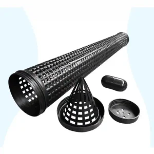 Trọn bộ lợp bắt lươn bao gồm thân ống, hom vào, nắp đuôi và một hộp đựng mồi chuyên dụng đi kèm.